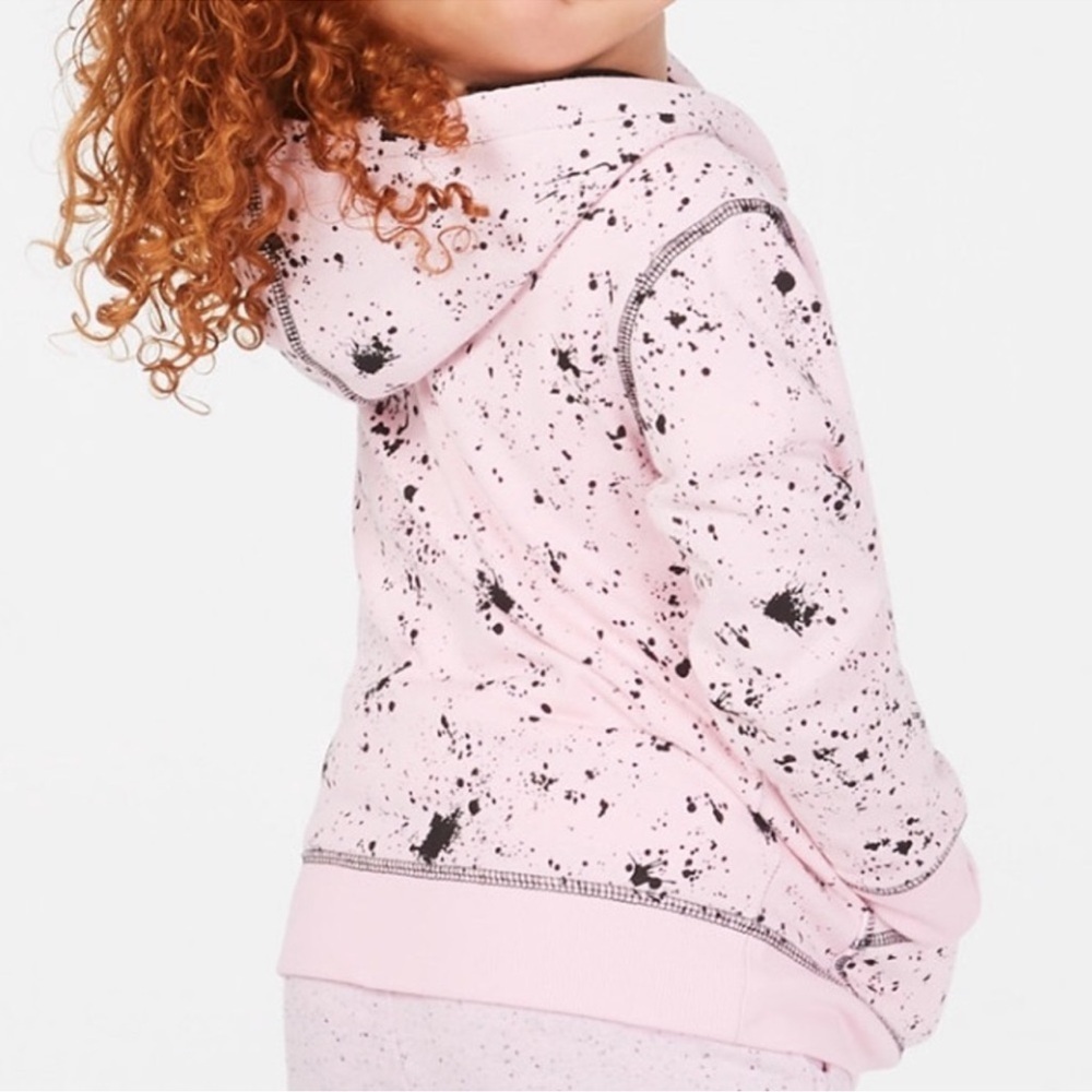 Epic Threads Boy's pink black paint splatter marks Fleece Lined Slouchy Hoodie